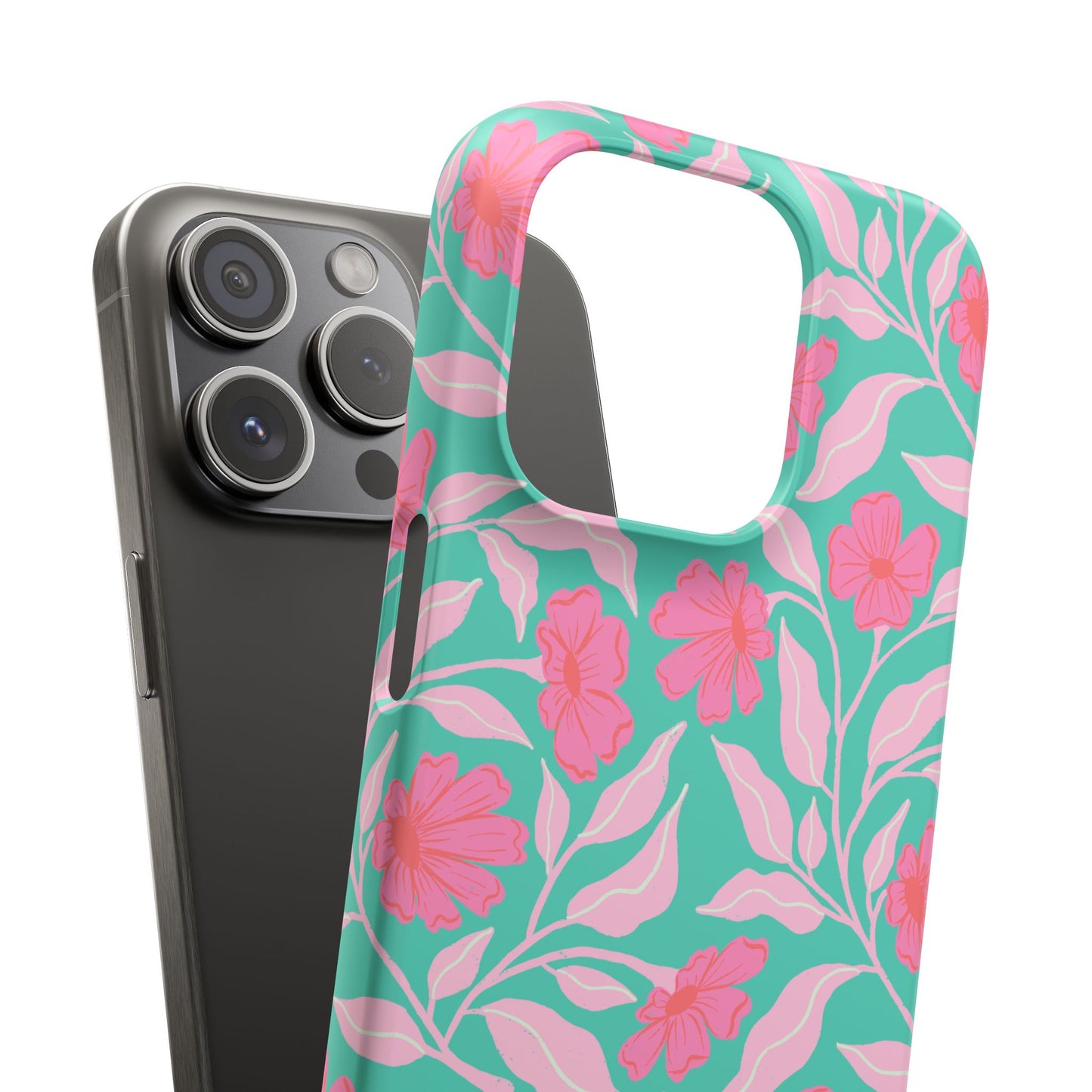 Floral Snap Case — Pink Hibiscus Pattern Phone Case