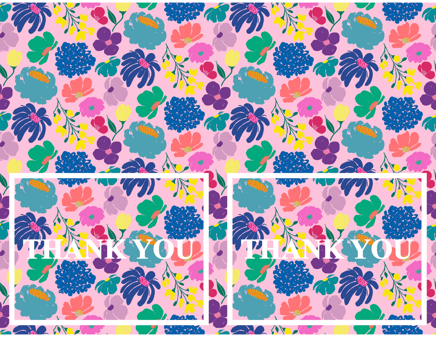 Floral Fold-Over Thank You Card