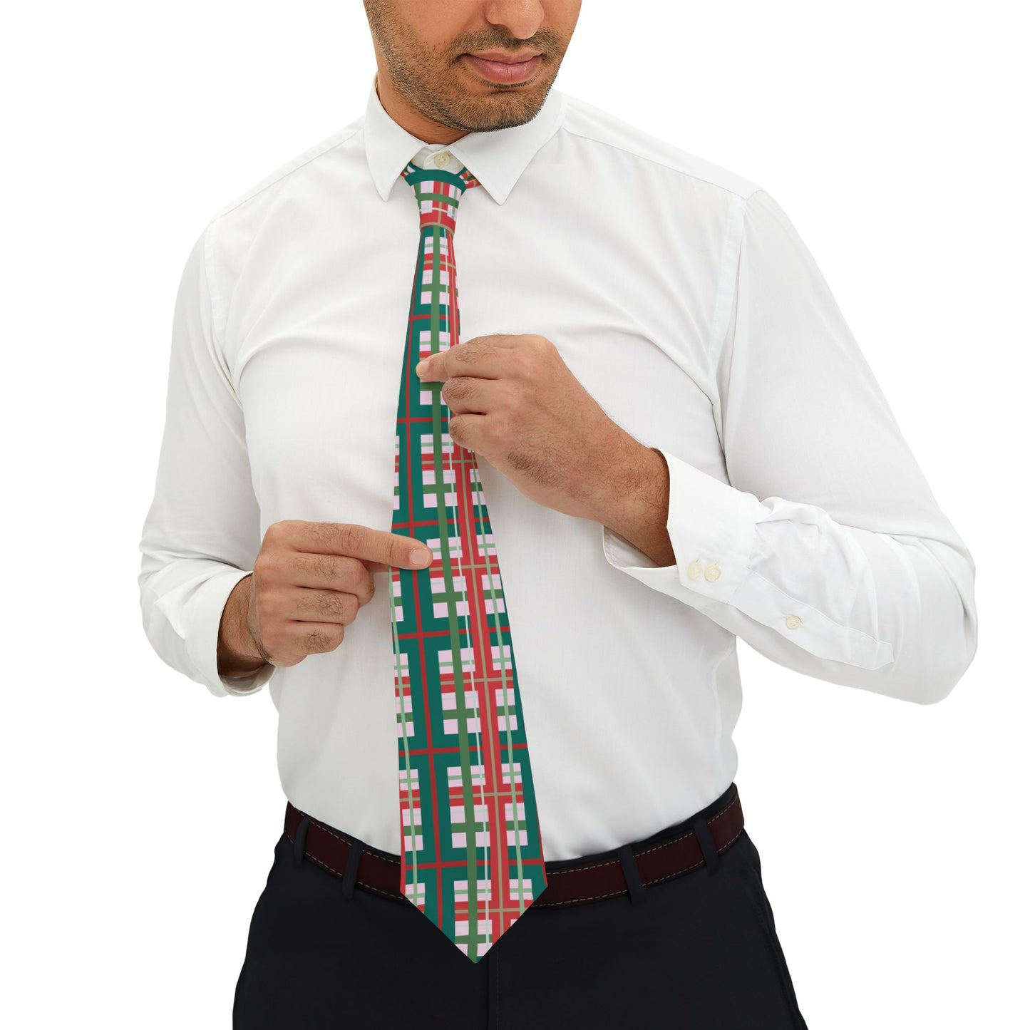Festive Plaid Necktie for Holiday Celebrations