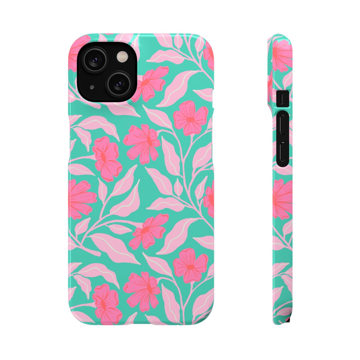 Floral Snap Case — Pink Hibiscus Pattern Phone Case