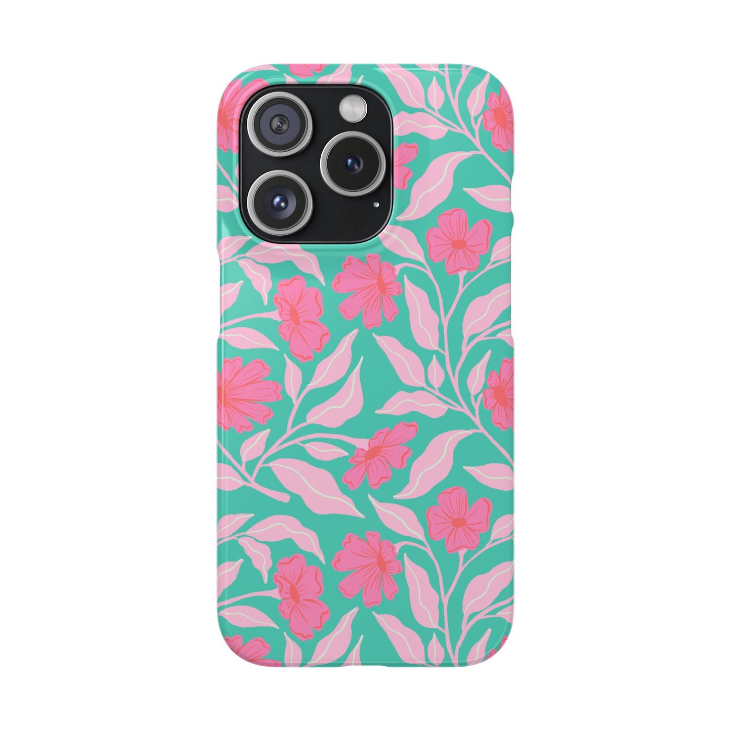 Floral Snap Case — Pink Hibiscus Pattern Phone Case