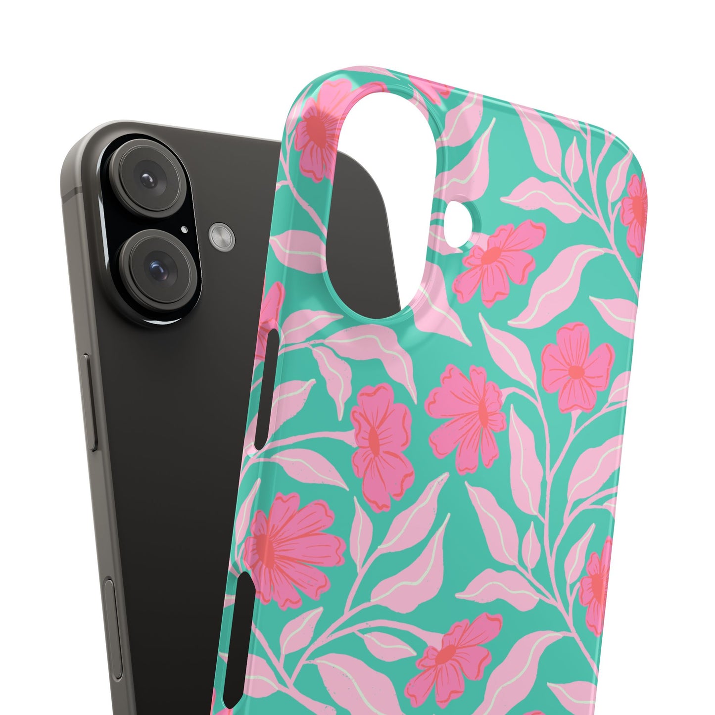 Floral Snap Case — Pink Hibiscus Pattern Phone Case