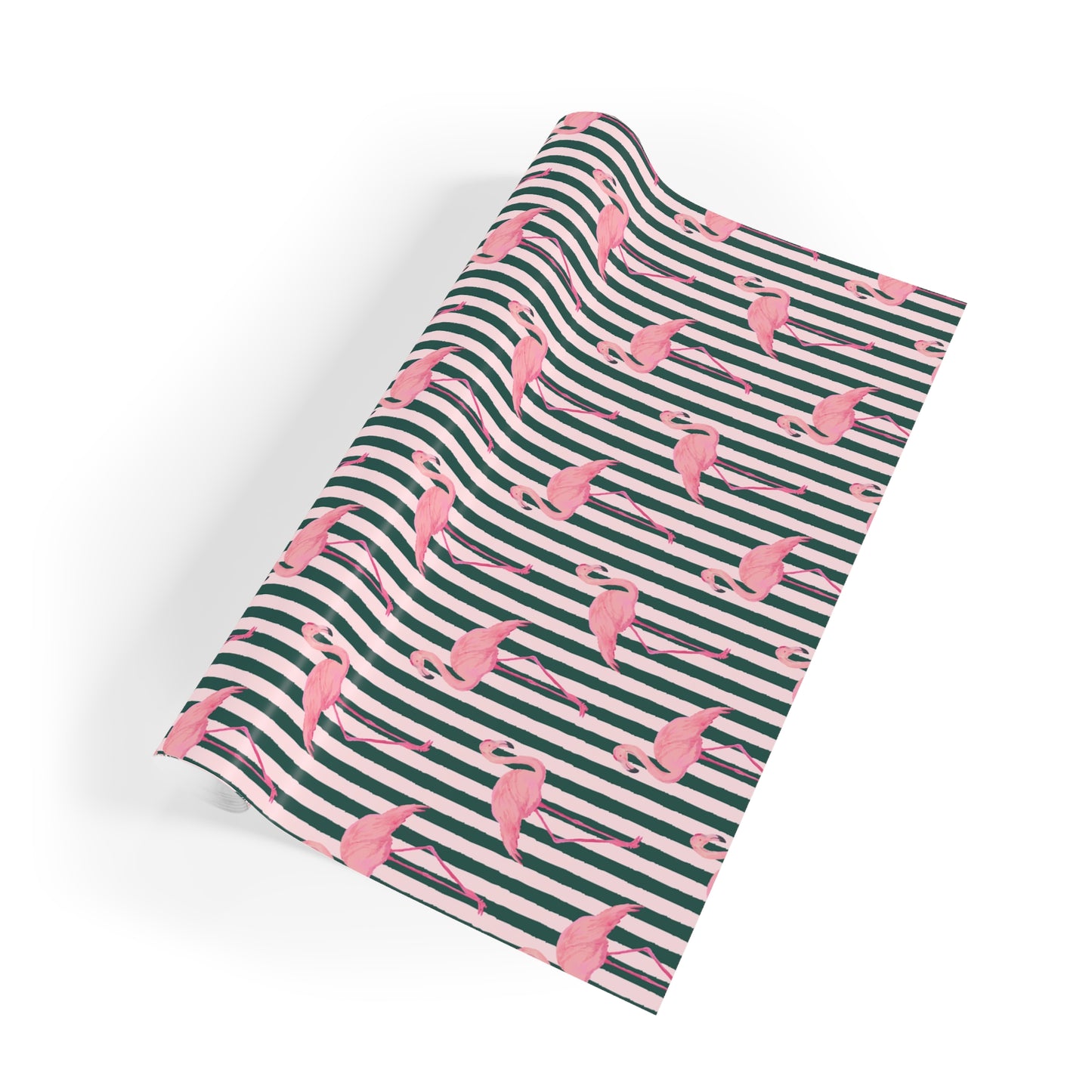 Flamingo Stripe Gift Wrapping Paper Roll