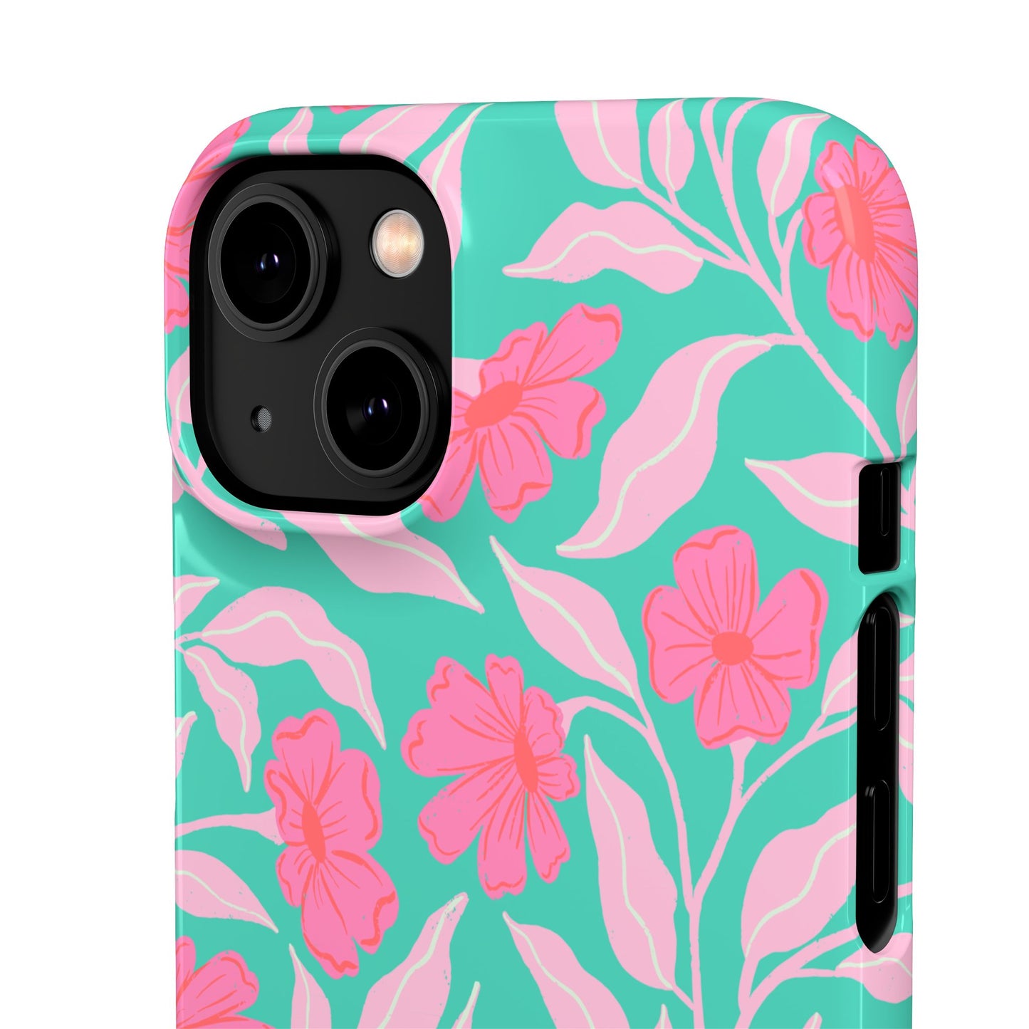 Floral Snap Case — Pink Hibiscus Pattern Phone Case