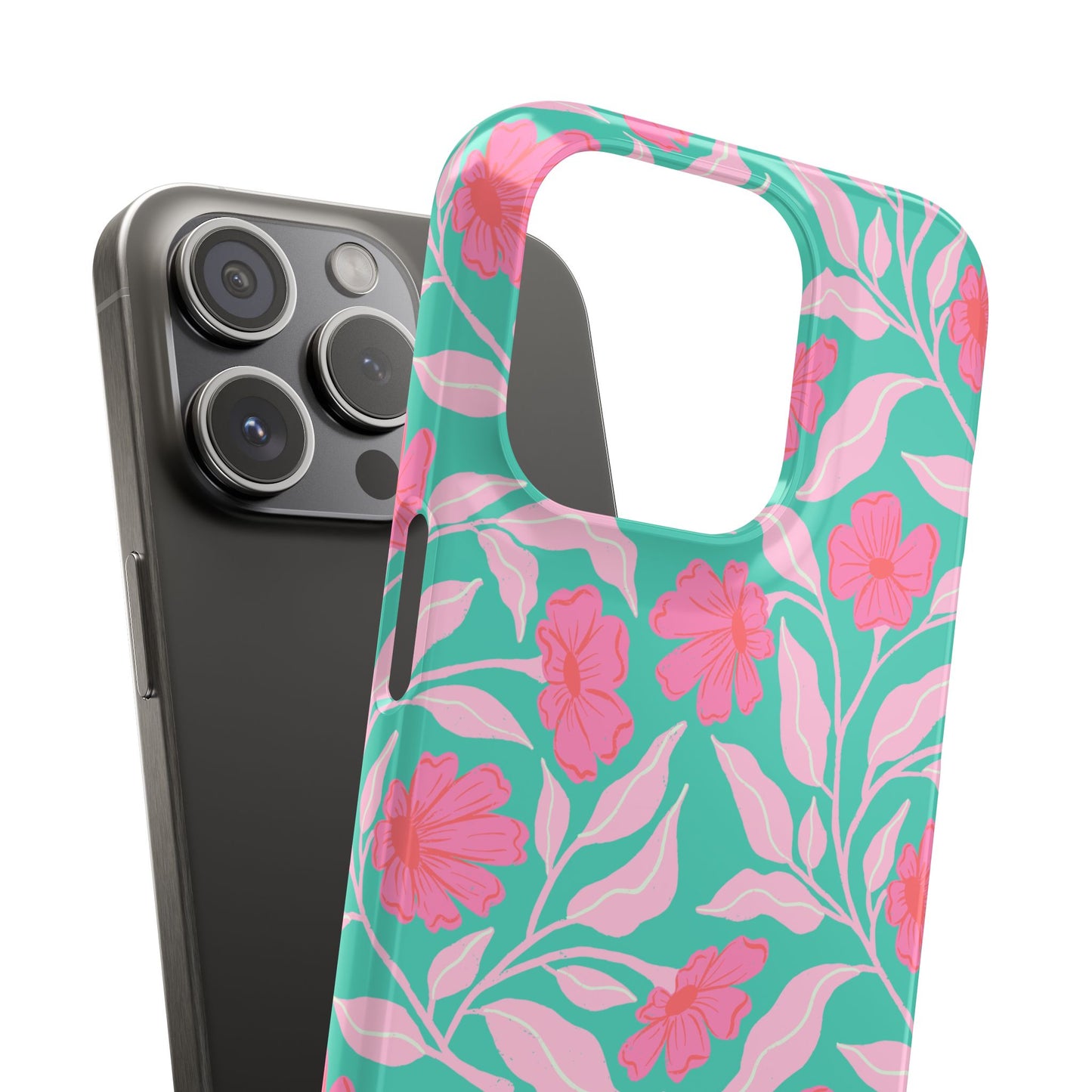 Floral Snap Case — Pink Hibiscus Pattern Phone Case