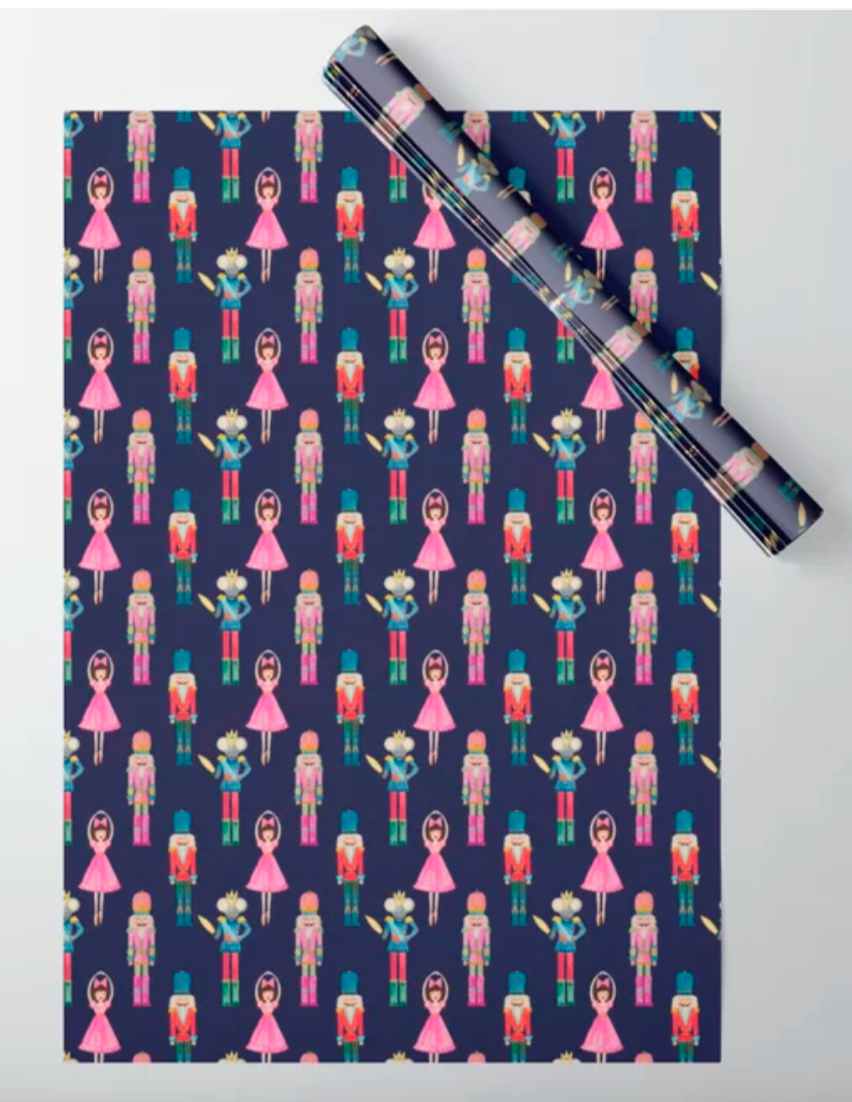 Nutcracker Suite Holiday Wrapping Paper- Navy