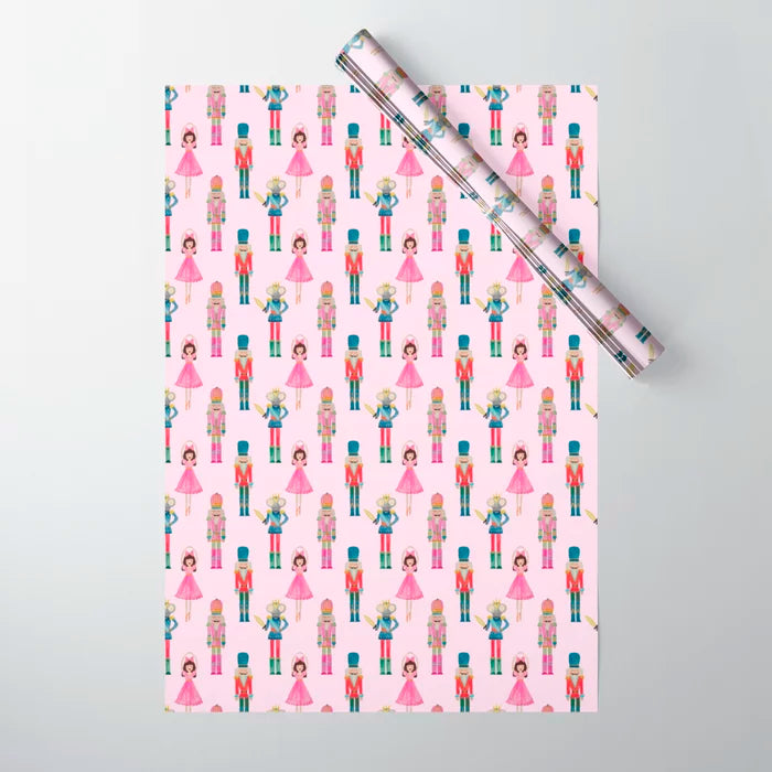 Nutcracker Suite Holiday Wrapping Paper- Pink