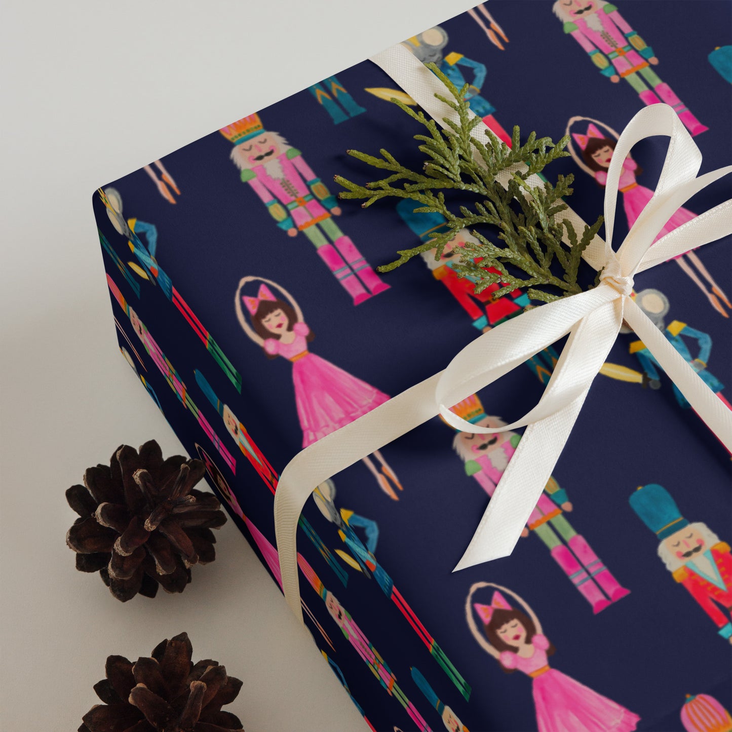 Nutcracker Suite Holiday Wrapping Paper- Navy