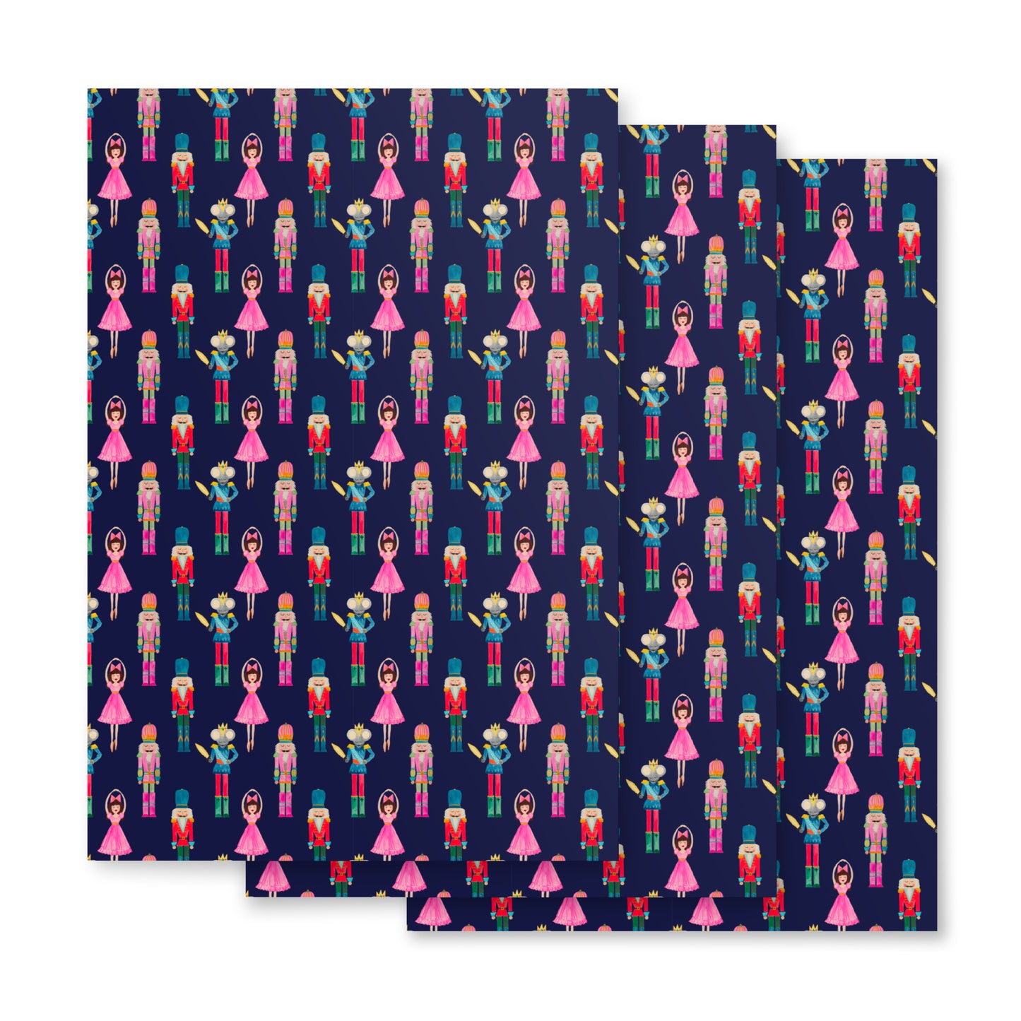 Nutcracker Suite Holiday Wrapping Paper- Navy