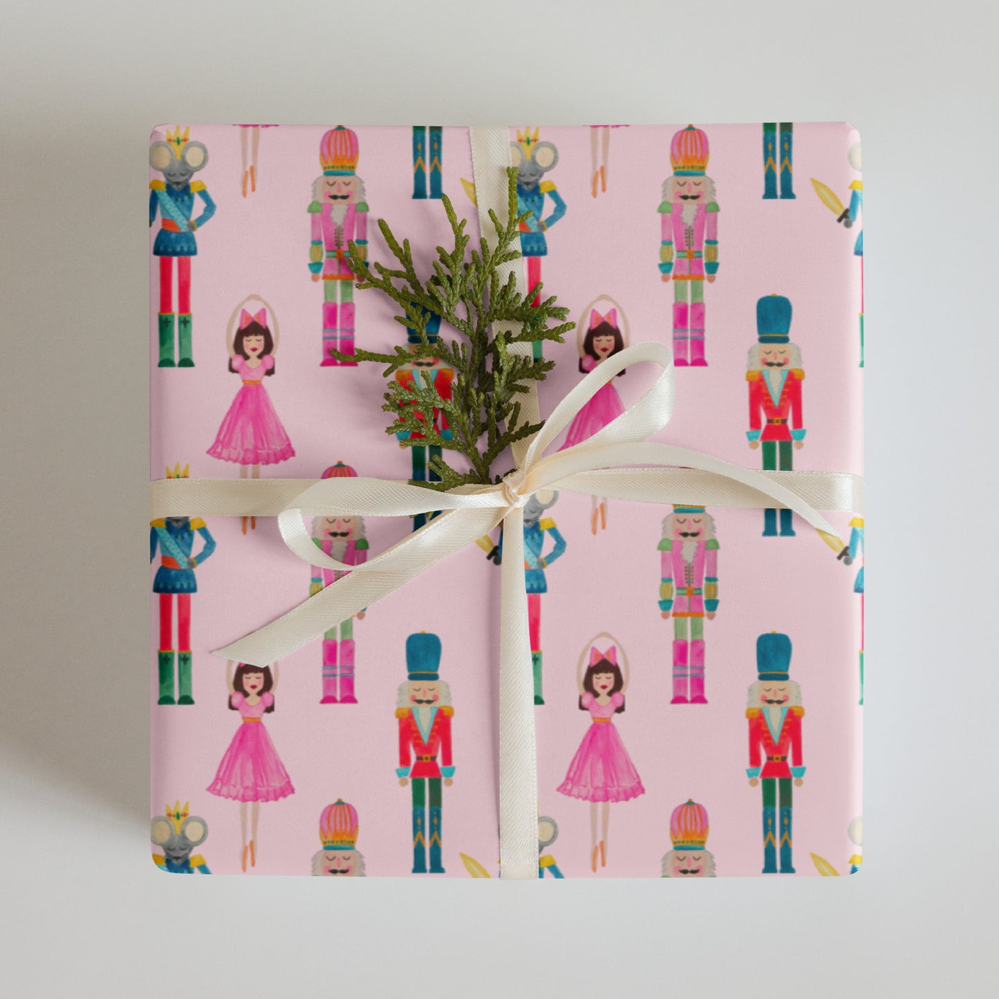 Nutcracker Suite Holiday Wrapping Paper- Pink