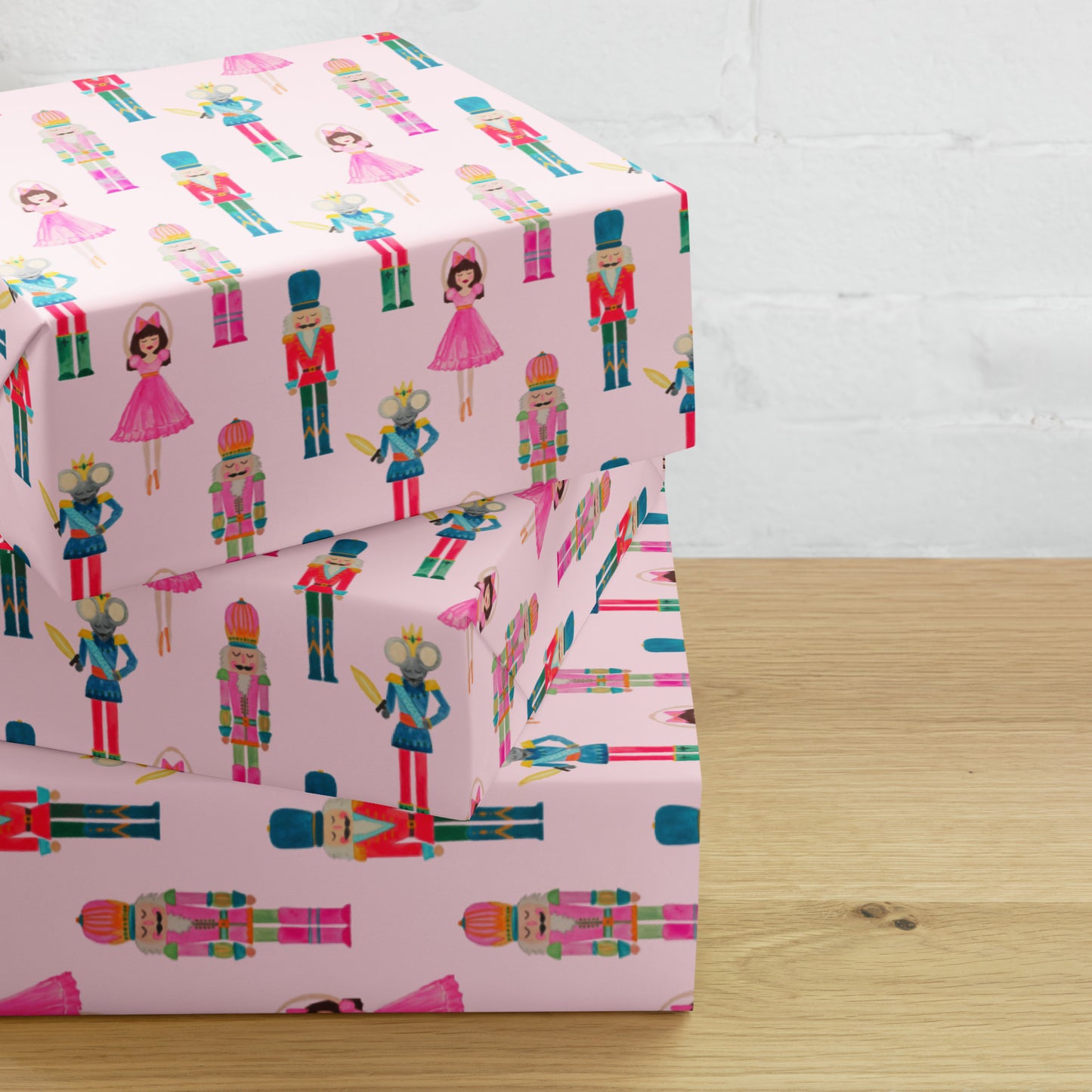 Nutcracker Suite Holiday Wrapping Paper- Pink